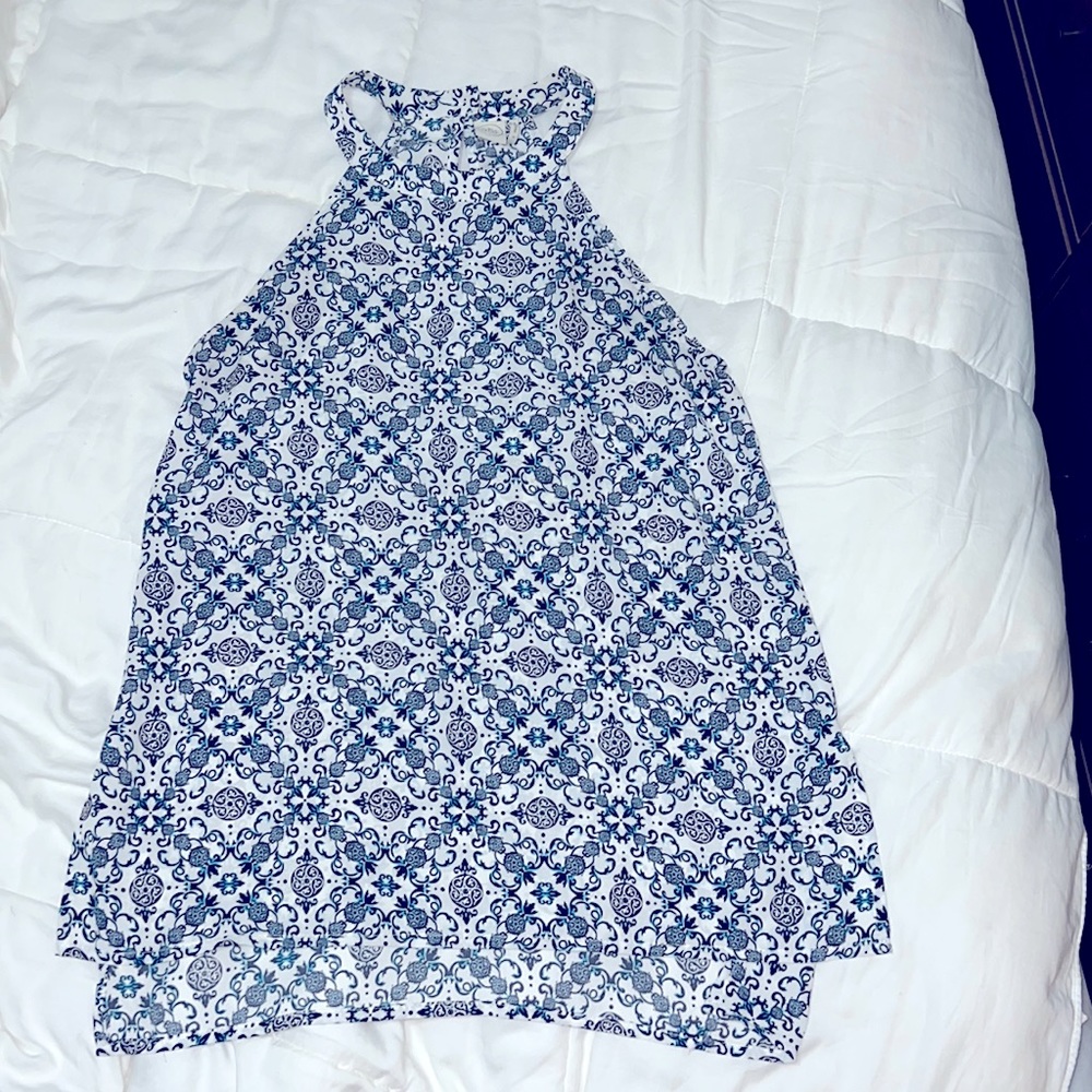 Paper Crane white and blue blouse